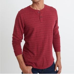 Marine layer men’s long sleeve red striped Henley shirt cozy soft